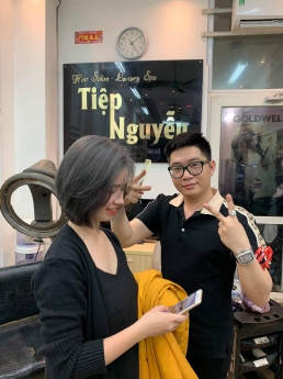 Tóc bob uốn layer nhẹ- nhuộm tóc tôn da - Học nghề tóc Tiệp Nguyễn Academy