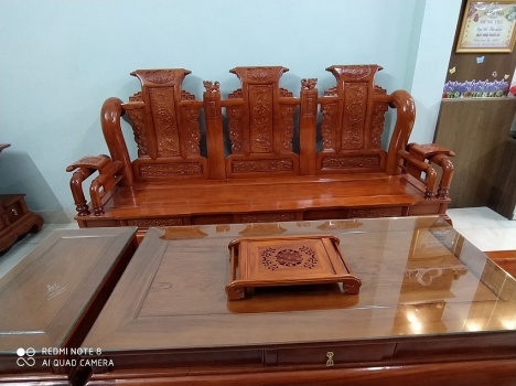 Bộ bàn ghế tần thủy hoàng tay 12 gỗ hương đá