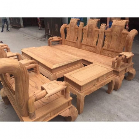 Bộ bàn ghế tần thủy hoàng tay 12 gỗ hương đá
