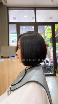 Uốn xoăn sóng nước nhẹ, Uốn tóc xoăn ngắn ngang vai Tiệp Nguyễn Hair Salon