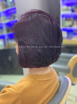 Uốn xoăn sóng nước nhẹ, Uốn tóc xoăn ngắn ngang vai Tiệp Nguyễn Hair Salon