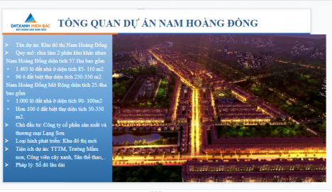 Đất nền thành phố Lạng Sơn, Nam Hoàng Đồng