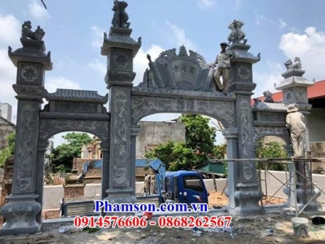 1245 Kiểu cổng đá nghĩa trang đẹp