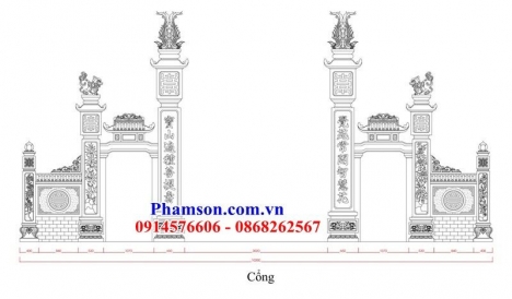 1245 Kiểu cổng đá nghĩa trang đẹp