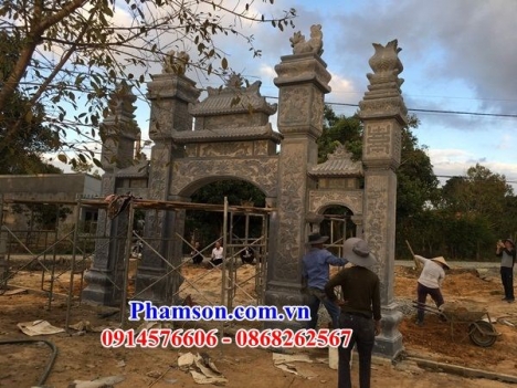 1245 Kiểu cổng đá nghĩa trang đẹp