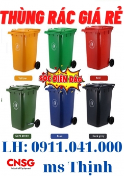 Cung cấp thùng rác môi trường 120L 240L màu xanh giá rẻ