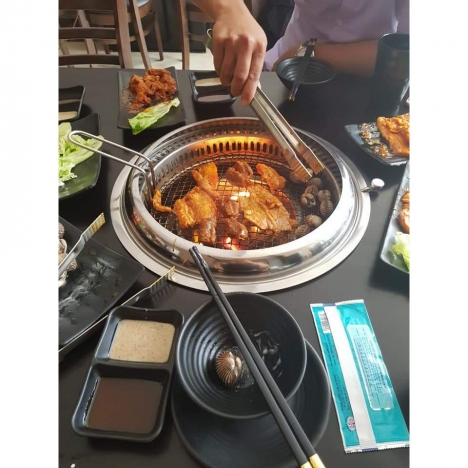 Bếp nướng than hoa hút âm Hàn Quốc, bếp nướng than hoa nhà hàng Hàn Quốc