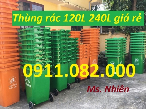 Giá sỉ thùng rác 120 lít 240 lít tại vĩnh long- thùng rác y tế, thùng rác môi trường giá rẻ- lh 0911