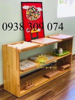 Kệ gỗ, tủ gỗ montessori dành cho bé mầm non