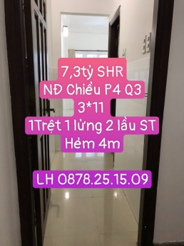 bán gấp nhà QUẬN 3 DTS 109,2m2 đường nguyễn đình chiểu P4 gẦN q1,q5,q10