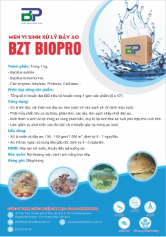 Men vi sinh xử lý nước và đáy ao BZT Biopro
