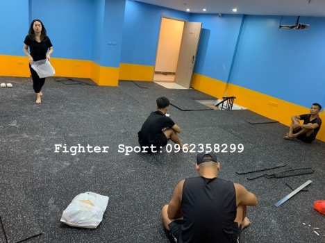 Gạch thảm cao su epdm phòng Gym , Boxing, Fitness, hàng nhập 1m x 1m
