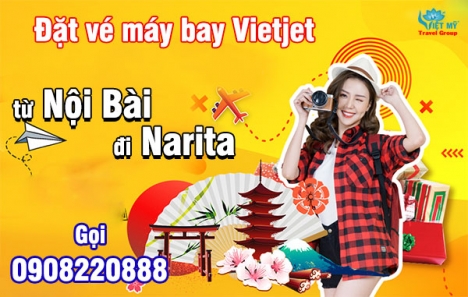 Đặt vé máy bay Vietjet từ Nội Bài đi Narita gọi 0908220888