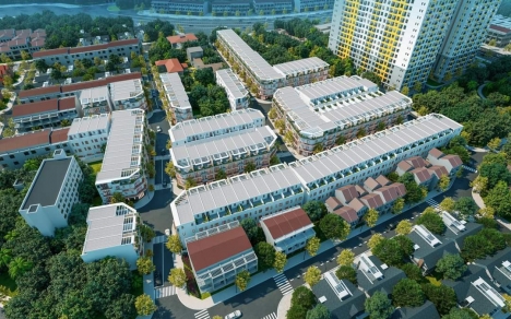 Nhà phố Bcons Plaza Compound An Ninh, liền kề Làng Đại Học Quốc Gia HCM, XD 1 trệt 2 lầu ST, giá