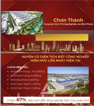 Bất động sản công nghiệp – trung tâm Thị Xã Chơn Thành Bình Phước
