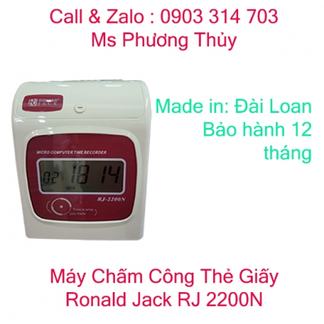 Chuyên bán máy chấm công thẻ giấy Ronald Jack 2200A/N. Máy văn phòng thanh phương