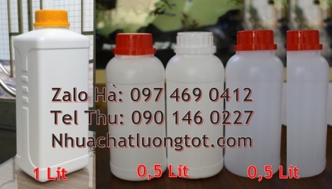 Chai 500ml miệng nhỏ, chai 250 ml đựng nông dược Chai 50ml garenty, Chai 30ml đựng hóa chất, bình nh