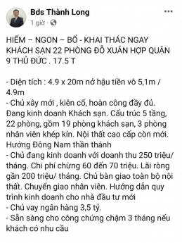 BẢO LÃNH THU NHẬP HƠN 200TR THÁNG BÁN SẠN MỚI ĐÉT CHỈ 17.5 TỶ -  PHƯỚC LONG A  QUẬN 9 - THỦ ĐỨC