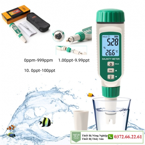 Máy đo độ mặn nước nuôi tôm cá thủy sản - máy đo chuyên dụng độ chính xác cao