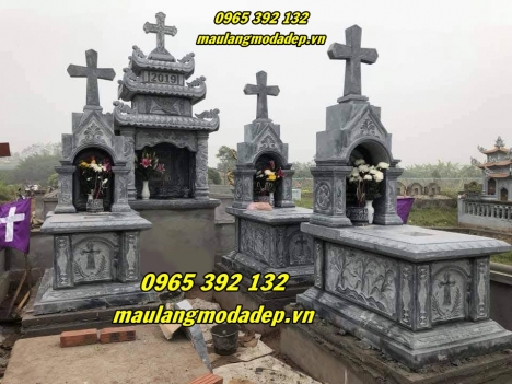 Công trình lăng mộ đá công giáo hoa văn tinh xảo tại Thái Nguyên