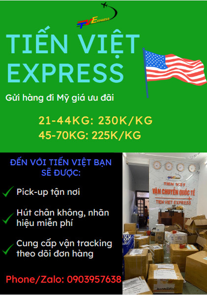 Gửi hàng hóa đi nước Mỹ Tiến Việt Express
