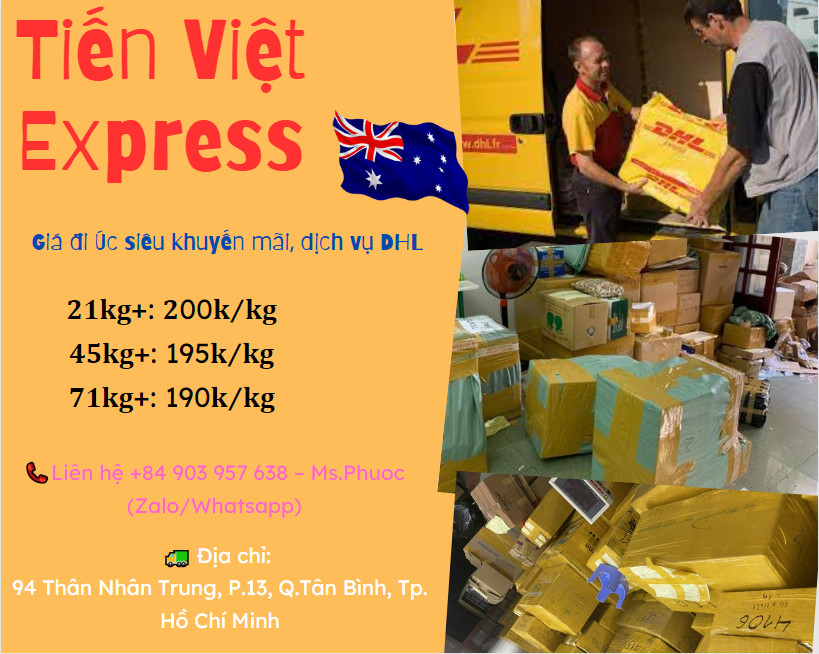 Gửi hàng hóa đi Úc giá rẻ Tiến Việt Express