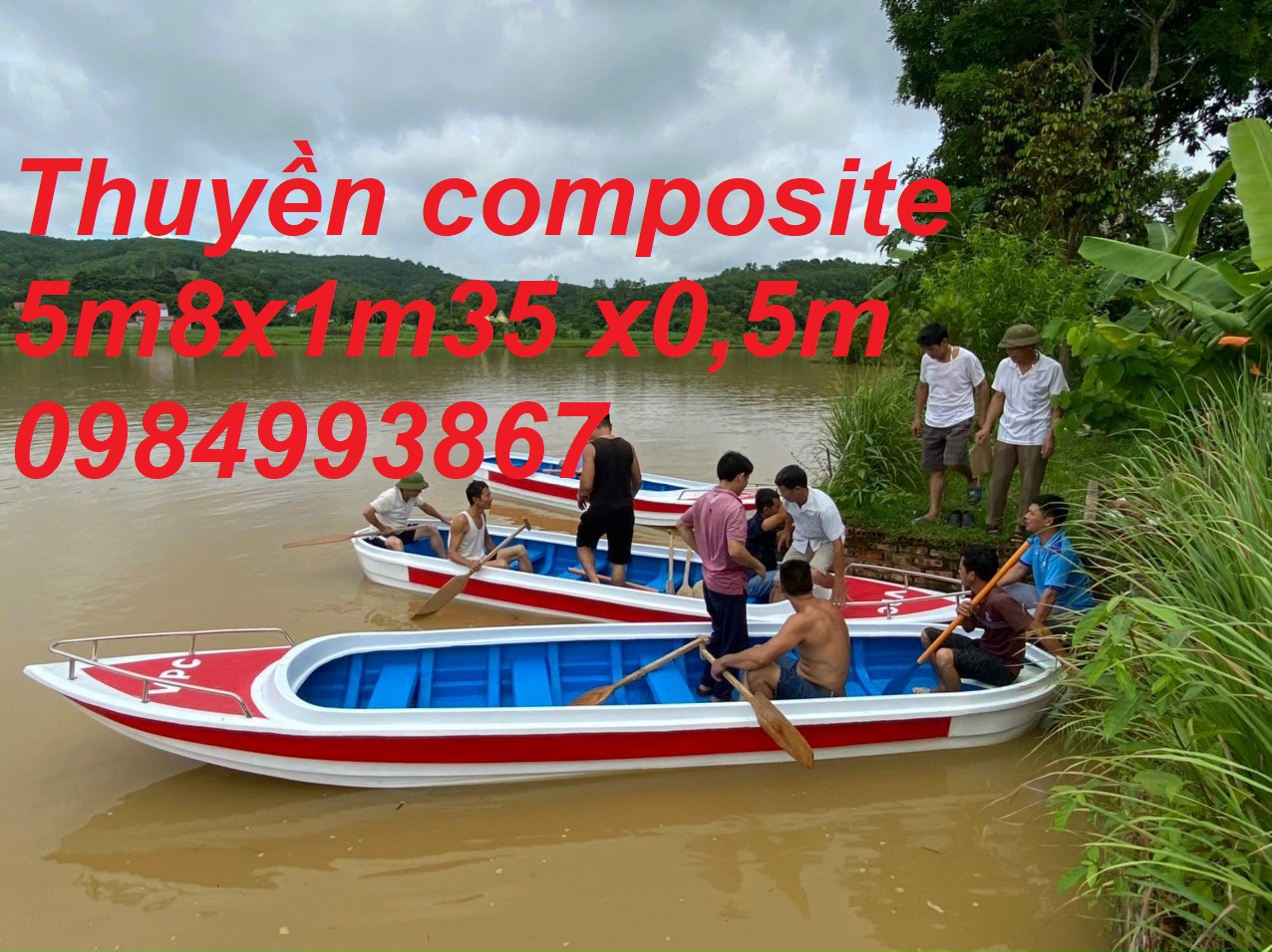 Thuyền Composite du lịch câu cá 3m6 ,4m5