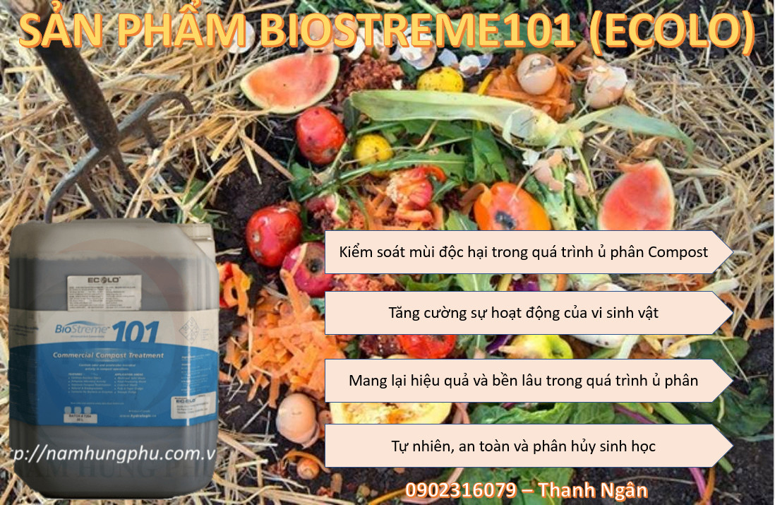 khử mùi ủ phân compost Biostreme 101 Nam Hưng Phú