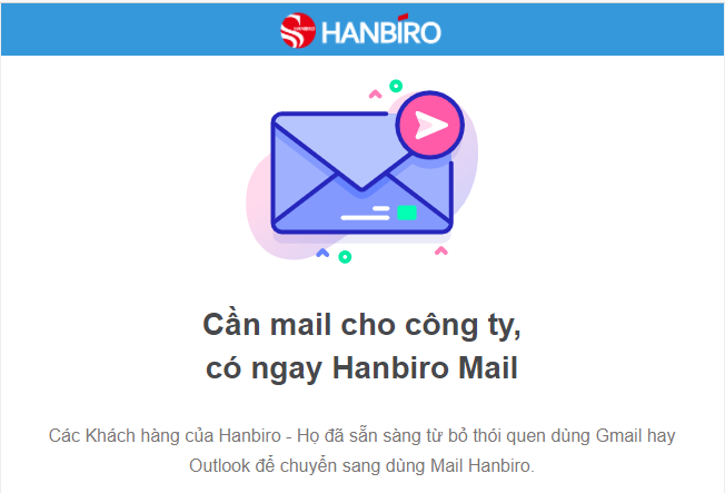 Gói Email Hanbiro miễn phí gồm 6 menu cho DN