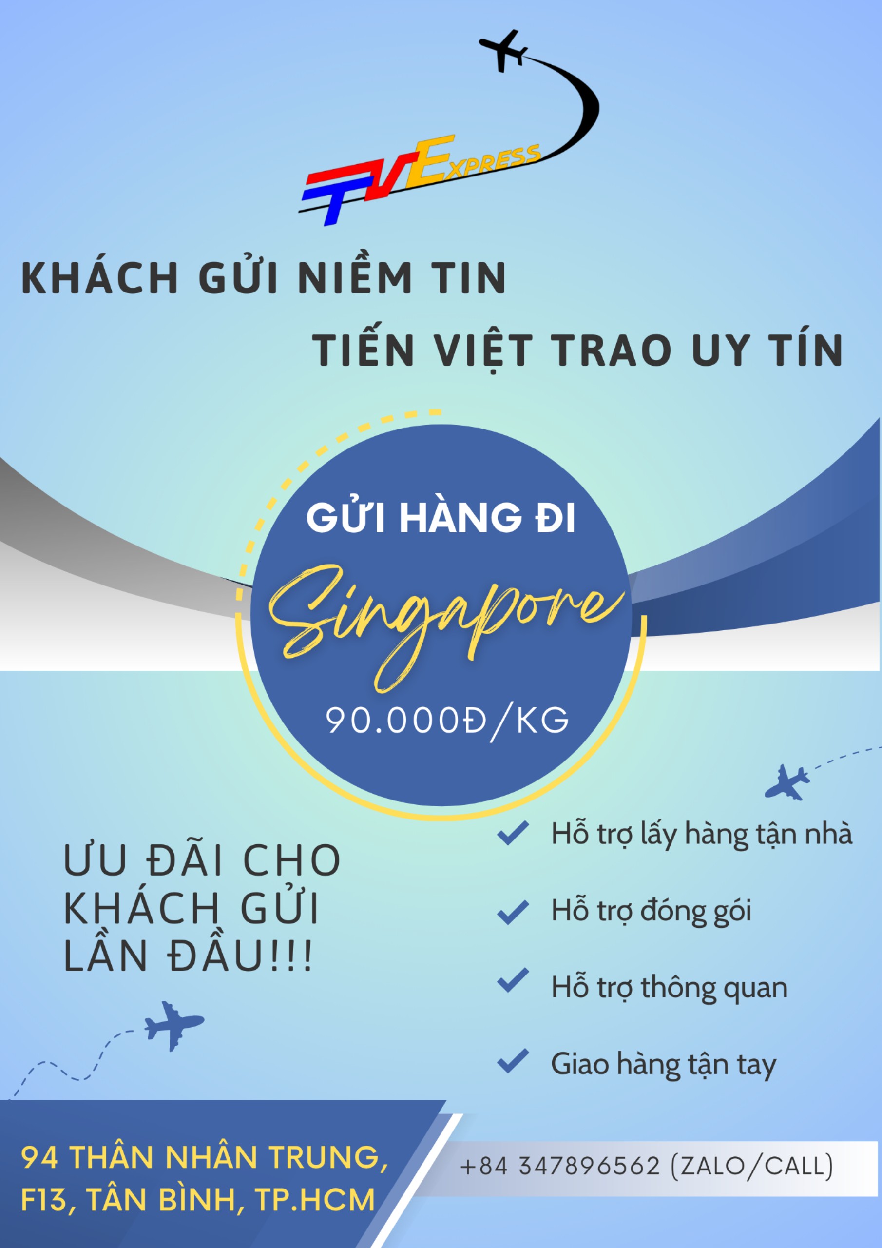 Gửi hàng đi Singapore giá rẻ - Tiến Việt Express