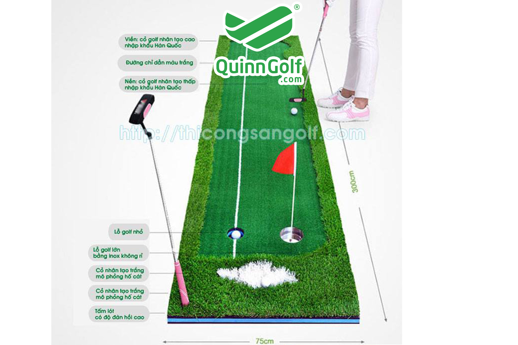 THẢM PUTTING GREEN 0.75mx3m - LƯỚI CÔNG TRÌNH