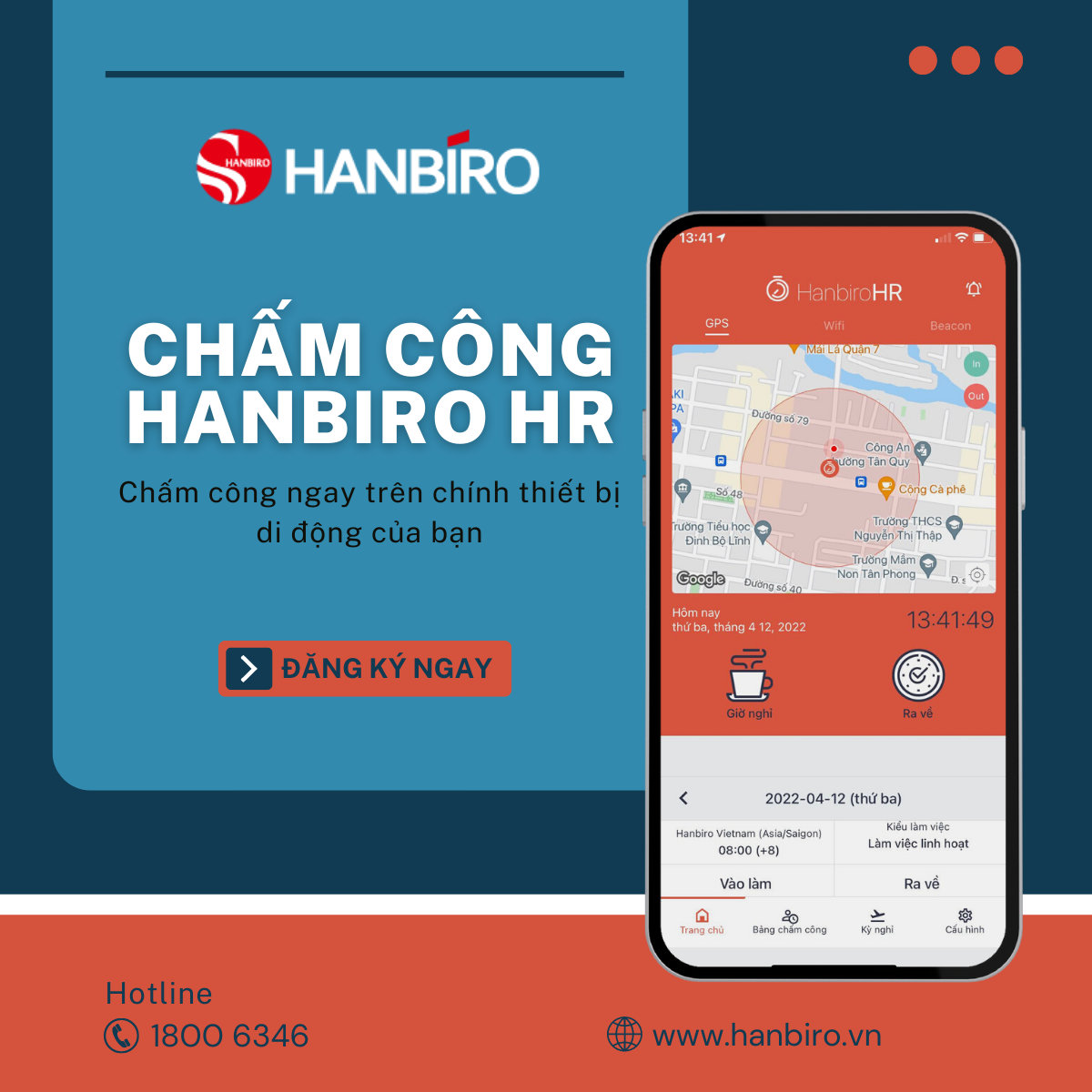Xin nghỉ phép nhanh chóng tiện lợi trên điện thoại với Hanbiro