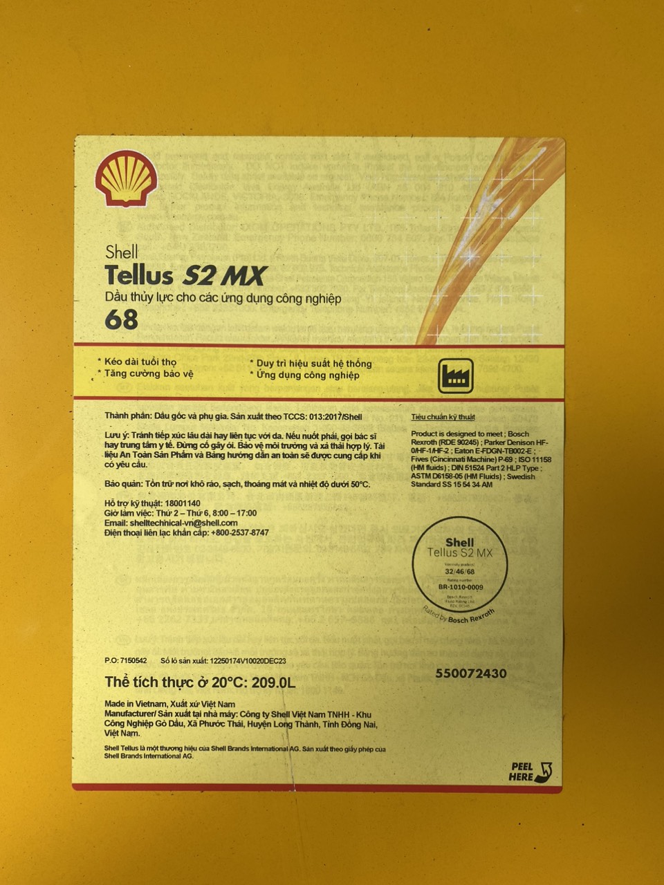 Mua bán dầu thủy lực Shell Tellus S2 MX 68 chính hãng tại TPHCM