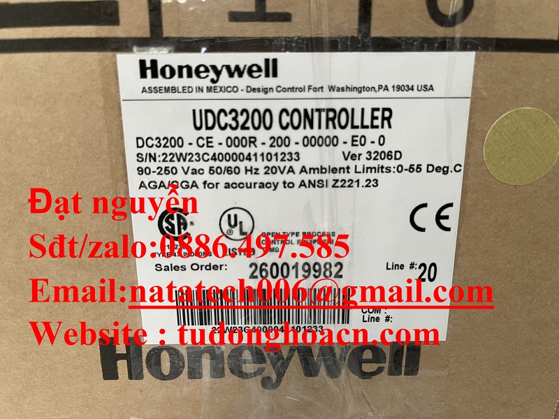 UDC3200 control Nhiệt độ chính hãng Honeywell bảo hành 1 năm 