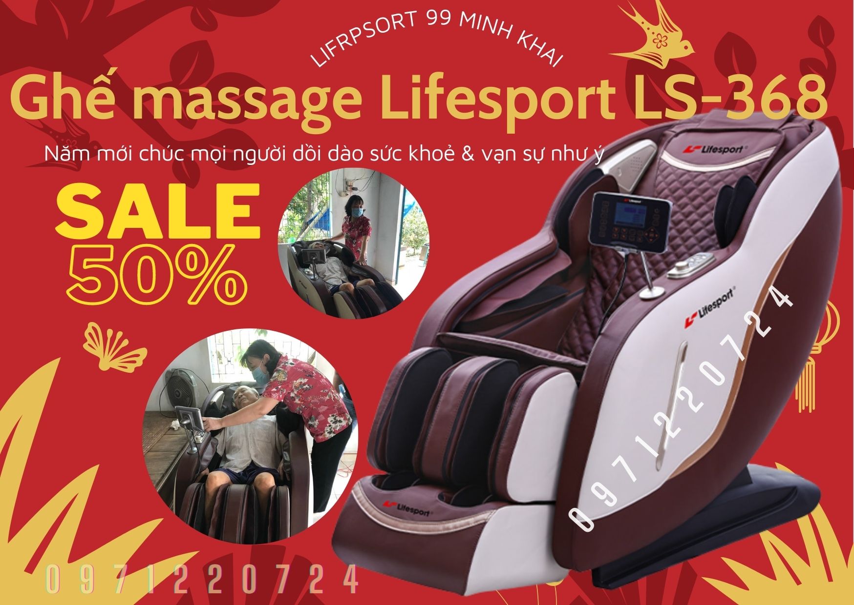 Mừng đầu năm mới sale cực ưu đãi 50% ghế massage LS-368