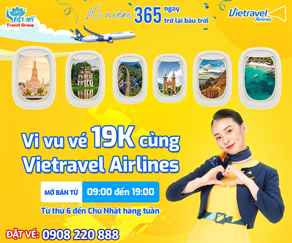 Vietravel Airlines ưu đãi vé máy bay chỉ từ 19K