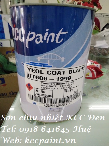 cửa hàng sơn kcc chịu nhiệt 600độ qt606-1999 đen giá tốt