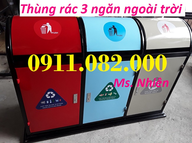 Thùng đựng rác 120L 240L giá rẻ tại cà mau- thùng rác công cộng- lh 0911082000