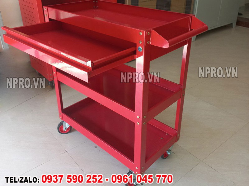 Xe đẩy dụng cụ đồ nghề 3 ngăn, 4 ngăn giá rẻ chất lượng tốt