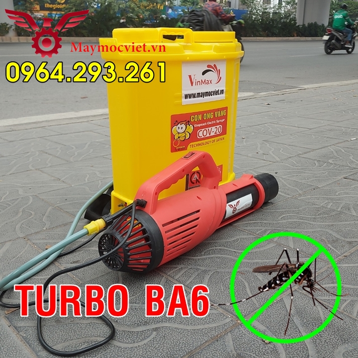 [Mua 1 tặng 1] Máy phun thuốc muỗi Turbo BA6 gắn bình xịt điện 12V