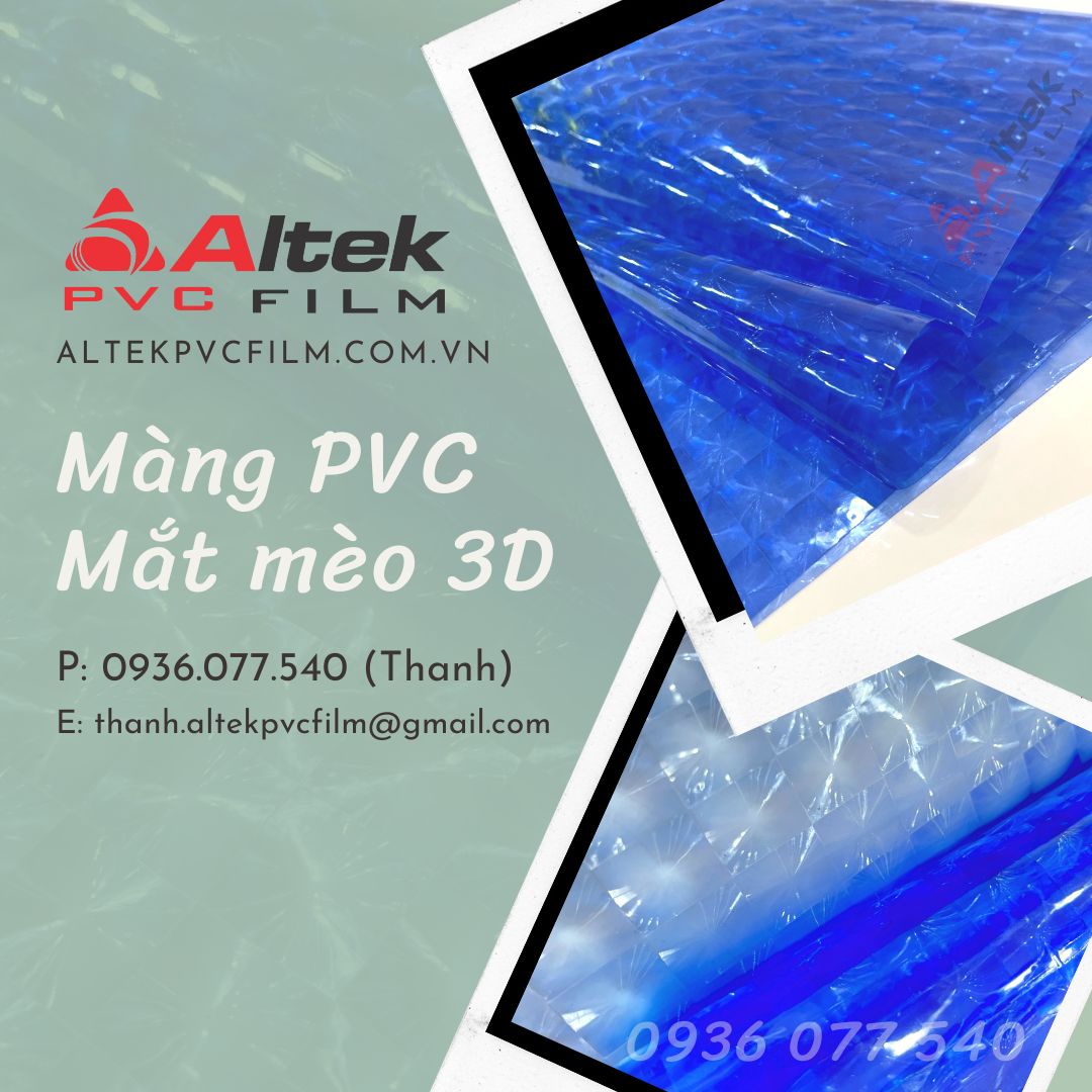 Màng PVC Mắt mèo 3D - Altek PVC Film - xanh dương