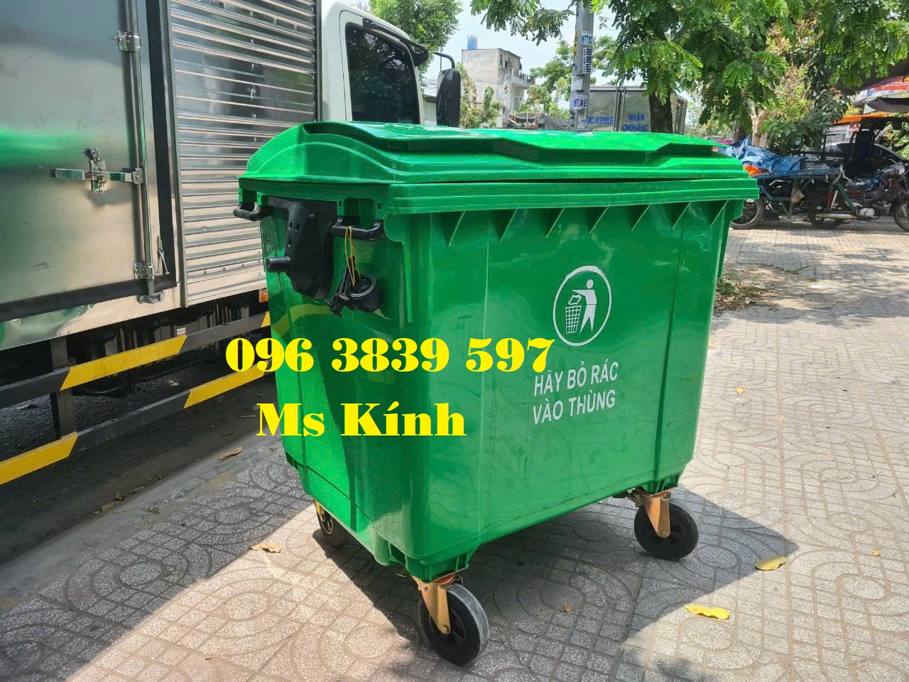 Thùng rác nhựa hdpe 660 lít, xe đẩy thu gom rác 660l - 0963839597