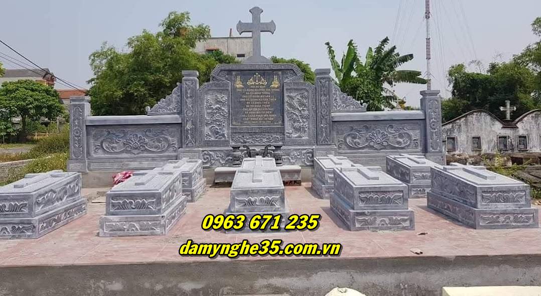 Mẫu mộ công giáo bằng đá nguyên khối giá rẻ bán tại Đồng Nai