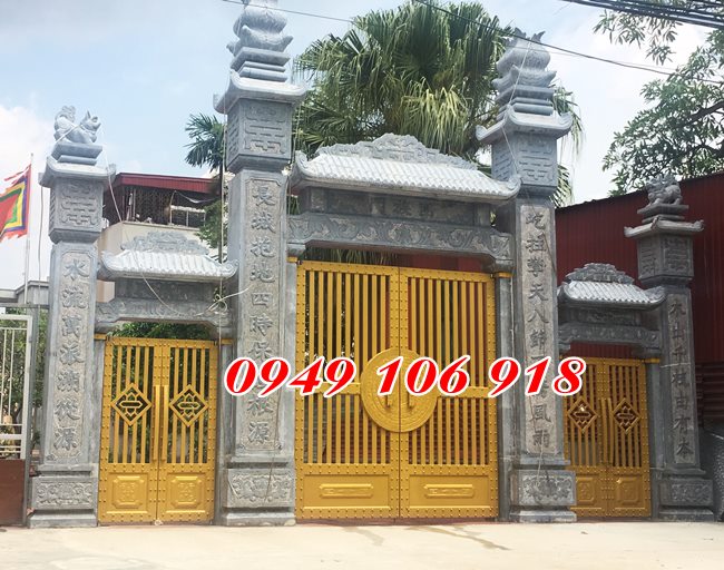 Mẫu cổng tam quan đá nhà thờ đình chùa.