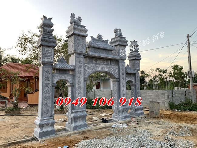 Mẫu cổng tam quan đá nhà thờ đình chùa.