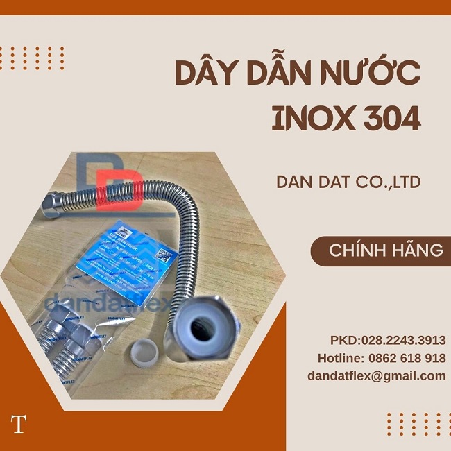 Dây dẫn nước inox, ống cấp nước inox nóng lạnh, ống dẫn nước mềm inox