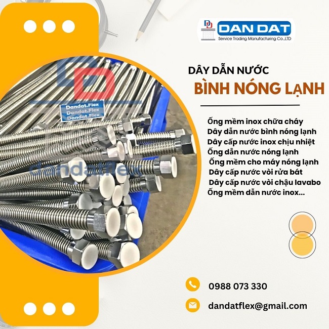 Dây dẫn nước inox, ống cấp nước inox nóng lạnh, ống dẫn nước mềm inox