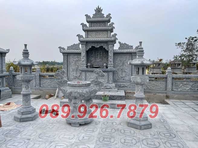 Lăng mộ đá - Mẫu lăng mộ ba má bằng đá xanh tự nhiên đẹp bán Phú Yên