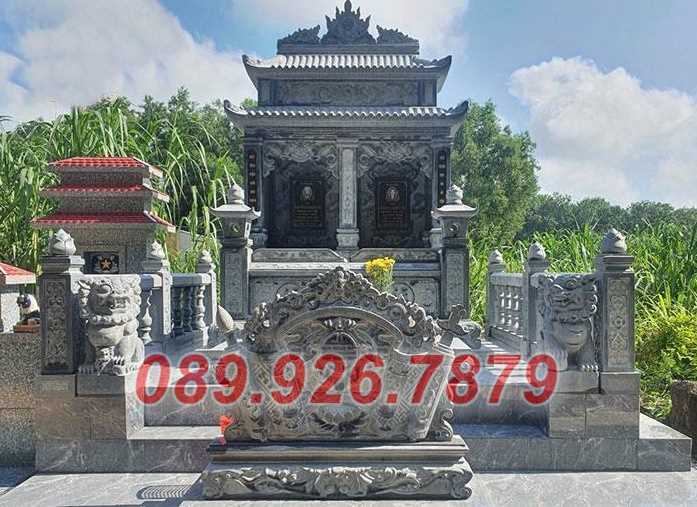 Lăng mộ đá - Mẫu lăng mộ đá tựa ngai hung táng đẹp bán  Bình Định