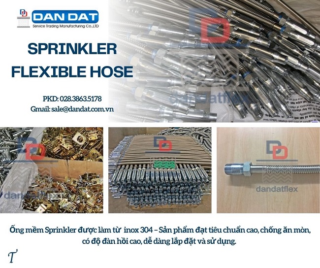 Ống mềm chữa cháy, ống nối đầu phun sprinkler, khớp nối mềm PCCC